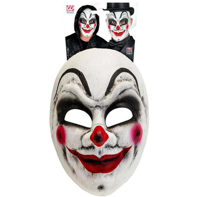 Masque d'Halloween Clown Blanc Rouge