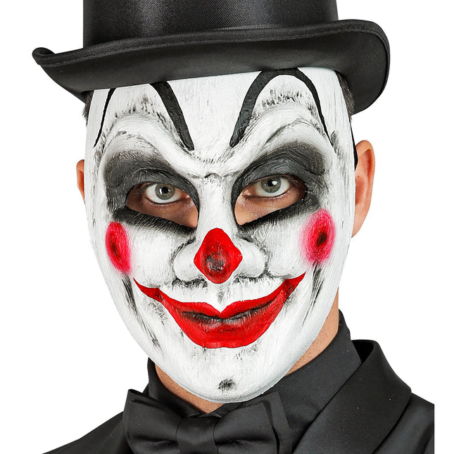 Masque d'Halloween Clown Blanc Rouge