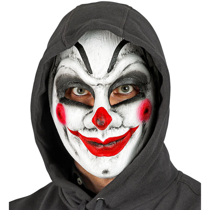 Masque d'Halloween Clown Blanc Rouge