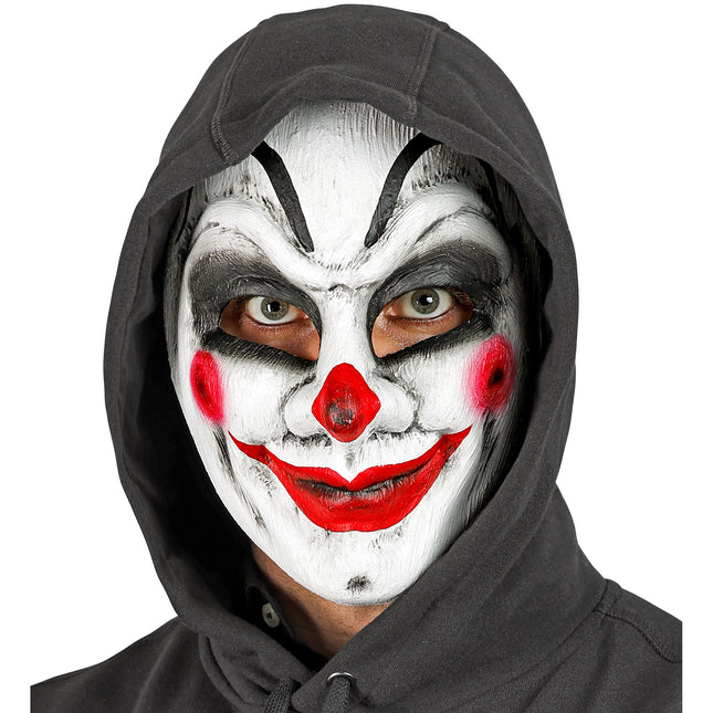 Masque d'Halloween Clown Blanc Rouge