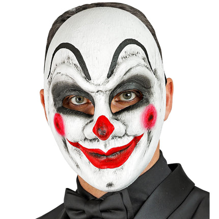 Masque d'Halloween Clown Blanc Rouge