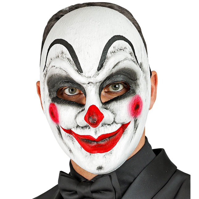 Masque d'Halloween Clown Blanc Rouge