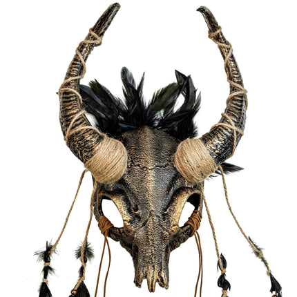 Masque d'Halloween Crâne avec plumes
