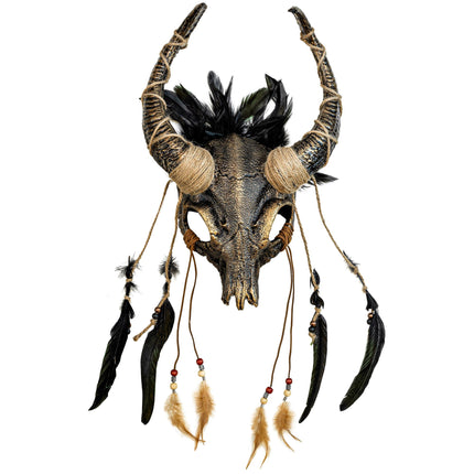 Masque d'Halloween Crâne avec plumes