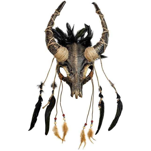 Masque d'Halloween Crâne avec plumes