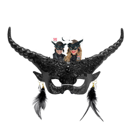 Masque d'yeux d'Halloween Diable noir