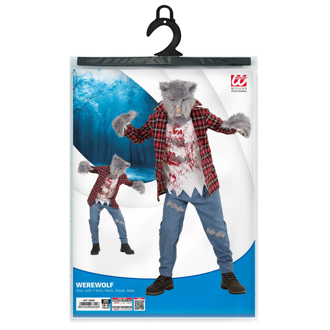 Costume d'Halloween Loup-garou rouge et bleu pour enfant