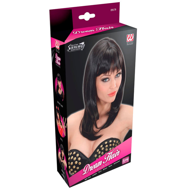 Perruque noire Ashley