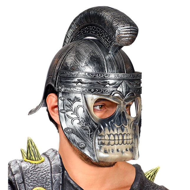 Casque d'Halloween romain avec tête de mort
