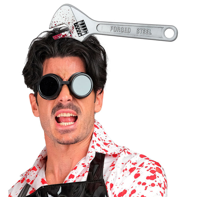 Bandeau d'Halloween Clé à molette avec du sang
