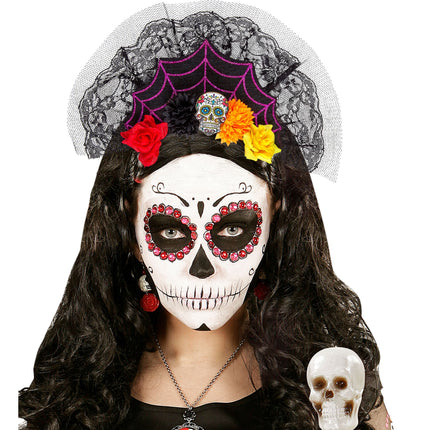Bandeau éventail Dia De Los Muertos
