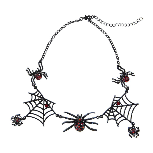 Collier d'Halloween Araignées noires
