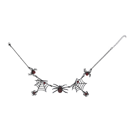 Collier d'Halloween Araignées noires