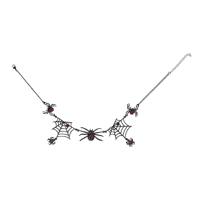 Collier d'Halloween Araignées noires