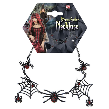 Collier d'Halloween Araignées noires