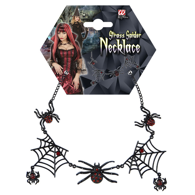 Collier d'Halloween Araignées noires