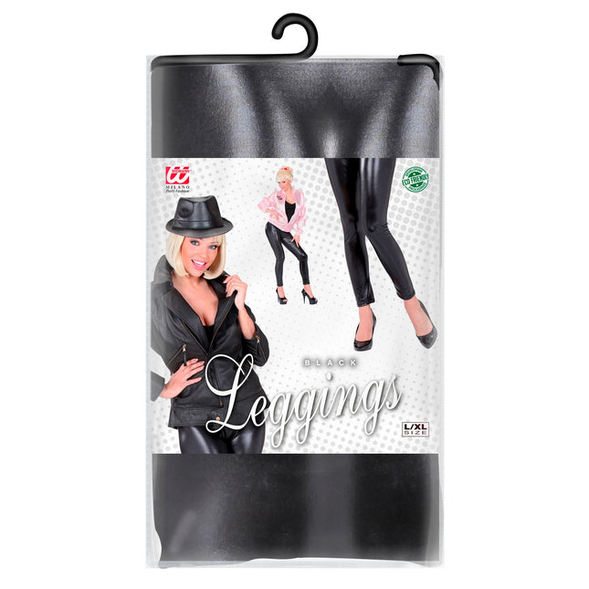 Leggings en faux cuir noir