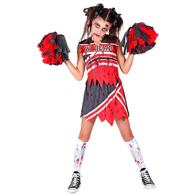 Robe d'Halloween Fille Zombie Cheerleader 3 pièces