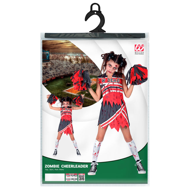 Robe d'Halloween Fille Zombie Cheerleader 3 pièces