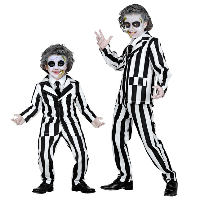 Costume d'Halloween Fantôme Enfant Noir Blanc