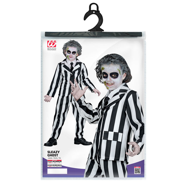 Costume d'Halloween Fantôme Enfant Noir Blanc
