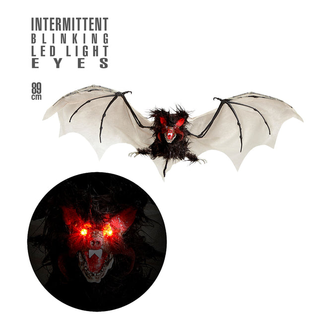 Faux chauve-souris d'Halloween avec lumière 89cm
