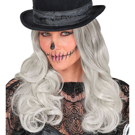Perruque d'Halloween gris clair