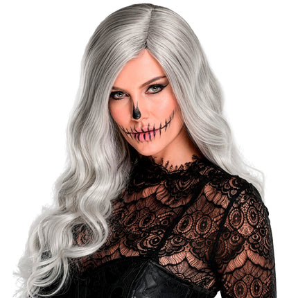 Perruque d'Halloween gris clair