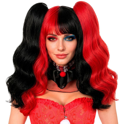 Perruque d'Halloween « Arlequin » avec extensions