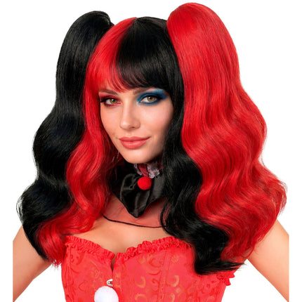 Perruque d'Halloween « Arlequin » avec extensions