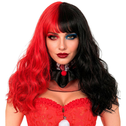 Perruque d'Halloween « Arlequin » avec extensions