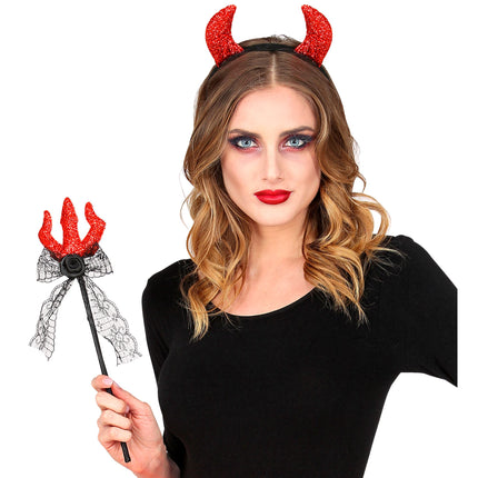 Ensemble d'accessoires du diable Bandeau et fourchette 2 pièces