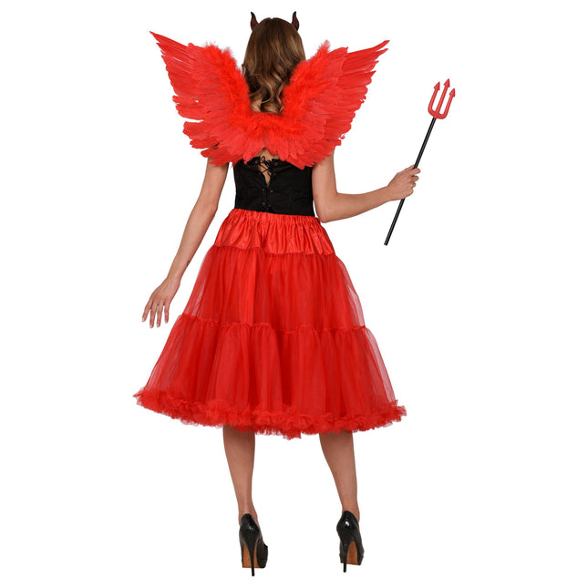 JUPE EN TULLE AVEC VOLANT/JUPON 65CM, ROUGE