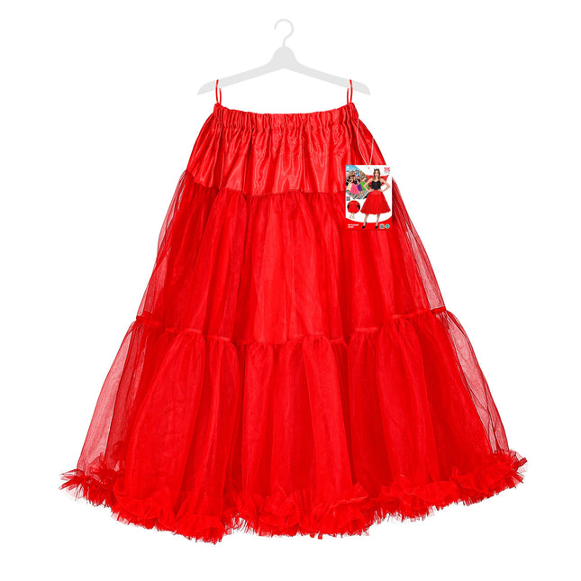 JUPE EN TULLE AVEC VOLANT/JUPON 65CM, ROUGE