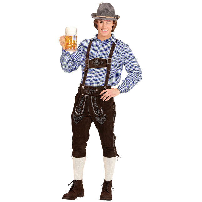 Chemise Oktoberfest Bleu Blanc Hommes