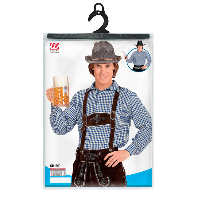 Chemise Oktoberfest Bleu Blanc Hommes