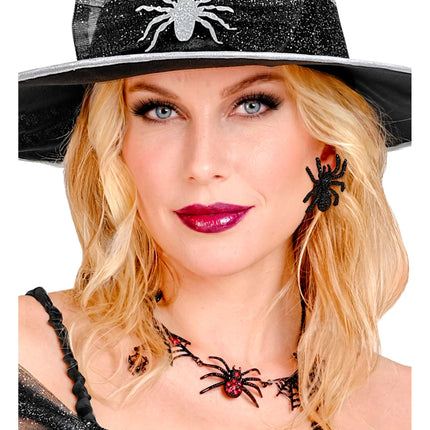 Boucles d'oreilles d'Halloween « araignées » avec strass
