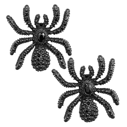Boucles d'oreilles d'Halloween « araignées » avec strass