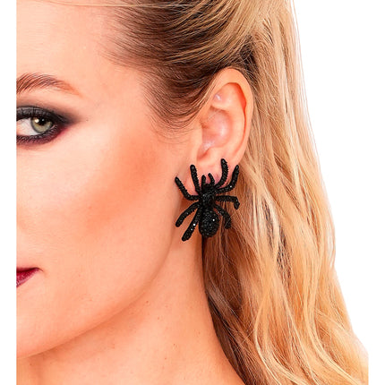 Boucles d'oreilles d'Halloween « araignées » avec strass