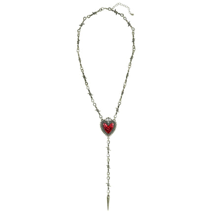 Collier d'Halloween « Cœur et fil barbelé »