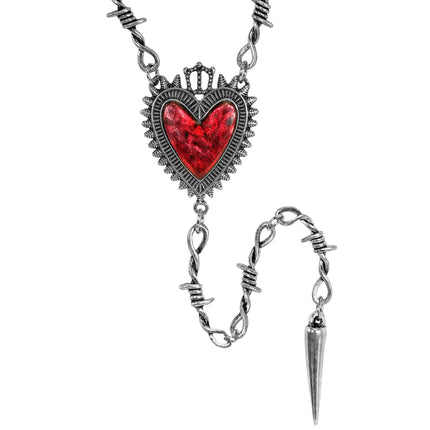 Collier d'Halloween « Cœur et fil barbelé »