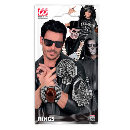 Lot de 3 bagues Halloween