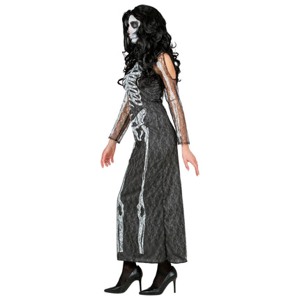 Robe d'Halloween Dames Long Squelette