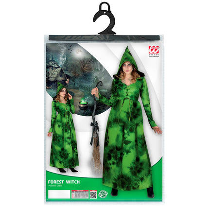 Robe d'Halloween Sorcière de la forêt verte