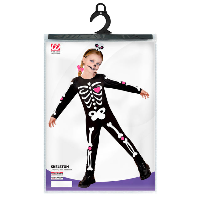 Combinaison Squelette Noir Blanc Fille