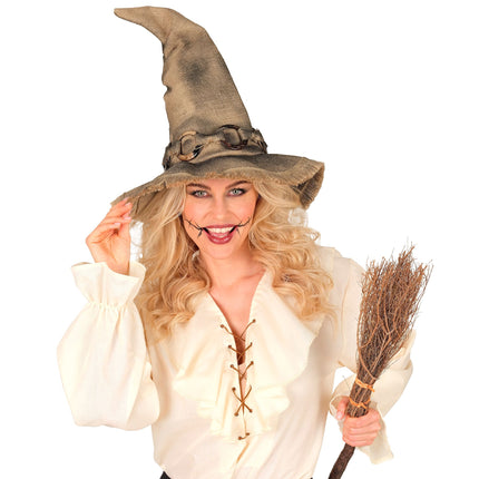Chapeau de sorcière pour Halloween, marron