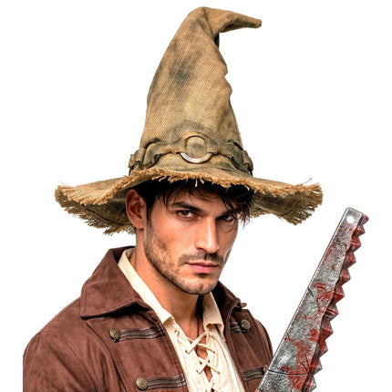 Chapeau de sorcière pour Halloween, marron