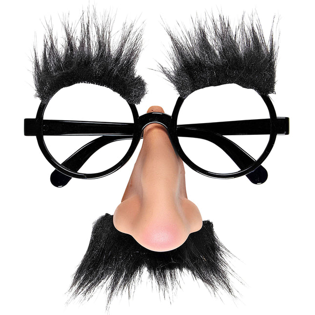 Lunettes noires avec nez, moustache et sourcils