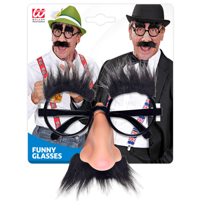 Lunettes noires avec nez, moustache et sourcils