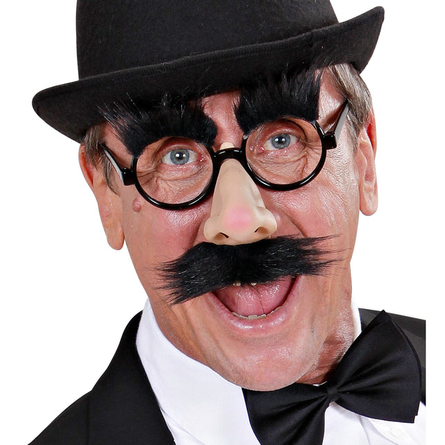 Lunettes noires avec nez, moustache et sourcils